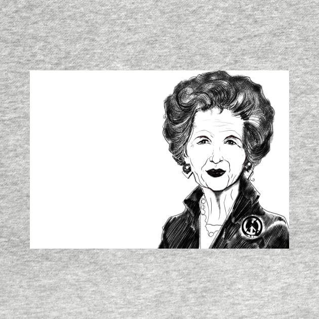 Margaret Thatcher, Comic Cartoon/ Caricature. BAN THE BOMB. CND. by grantwilson